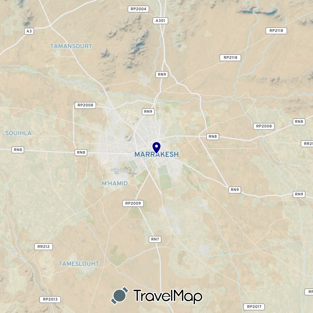 TravelMap itinerary: driving in Morocco (Africa)