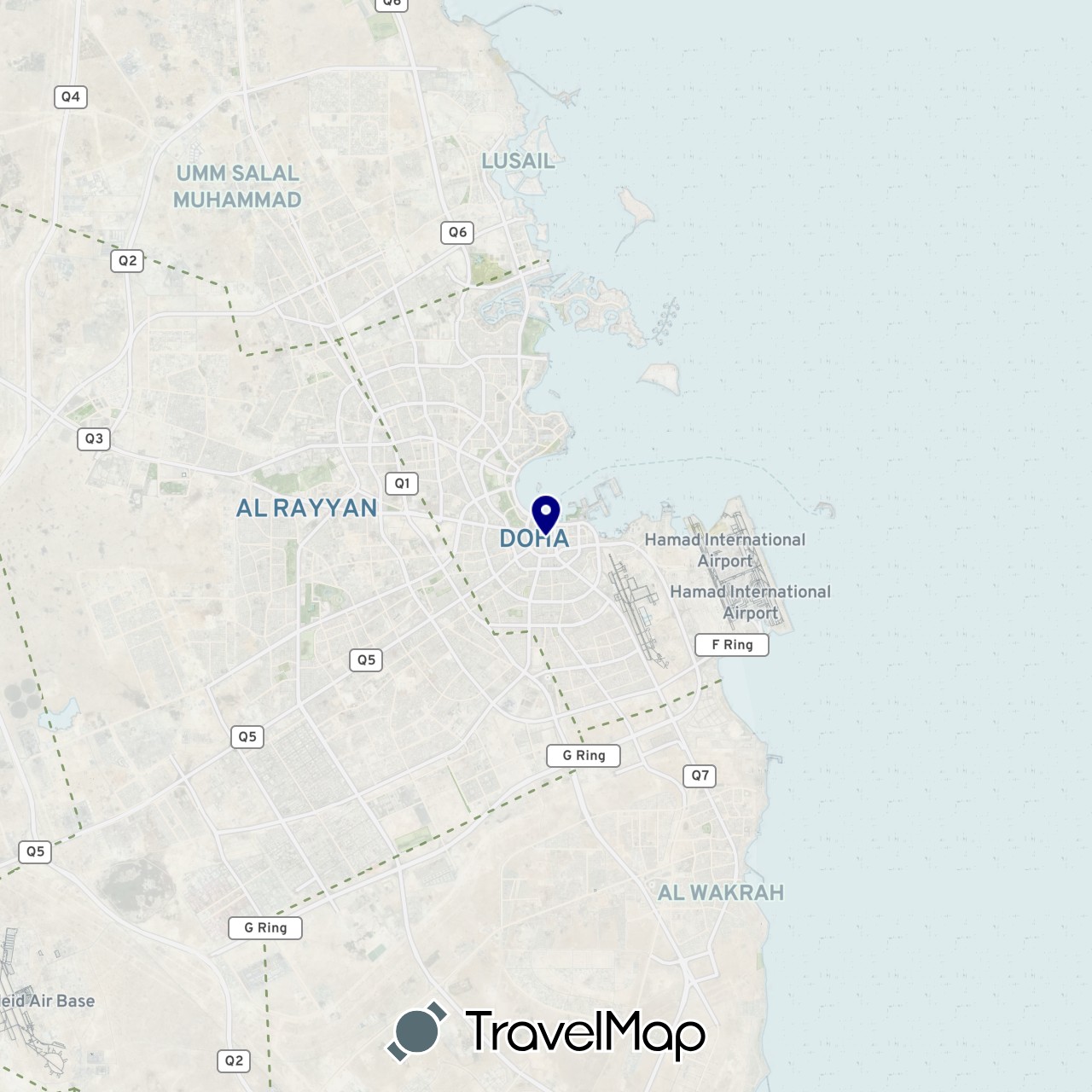 TravelMap itinerary: driving in Qatar (Asia)