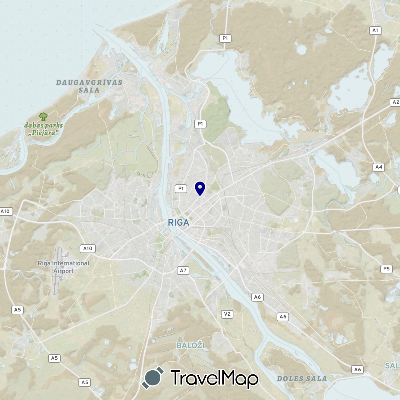 TravelMap itinerary: driving in Latvia (Europe)
